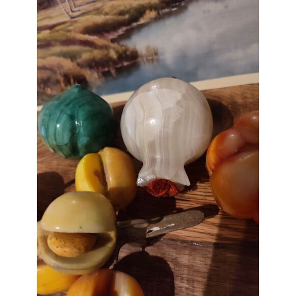 Vintage Alabaster Fruit Set - Decorative Collectible, Mid-Century Home Decor - Picture 5 of 10
